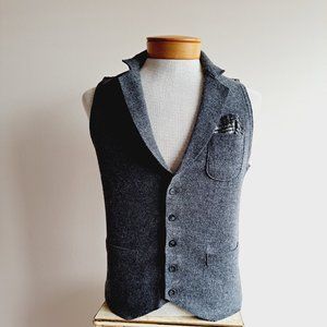 NWT Phil Petter Walk Grey 100% Merino Wool Knitwear Vest Size S